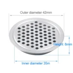 10pcs Flat Surface 35mm Cabinet Round Air Vent Stainless Steel Louvered Grille Cover Vents with Little Holes - Image 2