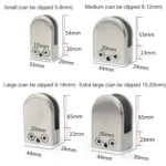 15-20mm Flat Bottom Matte Polished  304 Stainless Steel Fixed Clip Railing Glass Wood Layer Board Clamp Bracket - Image 3