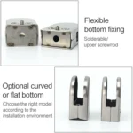 15-20mm Flat Bottom Matte Polished  304 Stainless Steel Fixed Clip Railing Glass Wood Layer Board Clamp Bracket - Image 4