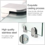 15-20mm Flat Bottom Matte Polished  304 Stainless Steel Fixed Clip Railing Glass Wood Layer Board Clamp Bracket - Image 5