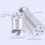 Stainless Steel Wire Drawing Thickened Column Sofa Furniture Cabinet Foot, Height: 180mm - Image 3