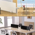 Flat Shape Aluminum Alloy Office Desktop Screen Fixing Clip Partition Clip (White) - Image 4