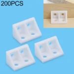 200 PCS Plastic Thickened Detachable Corner Connector Furniture Right Angle Board Bracket without Cover, Size: M (White)