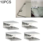 10 PCS Single Hole Aluminum Alloy Glass Fixing Clip, S, 12mm