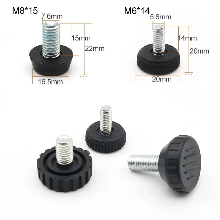 OG7120_2.webp 100 PCS Adjustable Foot Pad Furniture Screw Support Stub, M6x14 - Image 3