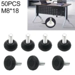 50 PCS Adjustable Foot Pad Furniture Screw Support Stub, M8x18