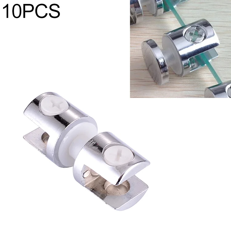 OG7134.webp 10 PCS Zinc Alloy Bright Fixed Bracket Connection 10mm Cylindrical Double-sided Glass Fixing Clamp - Image 1