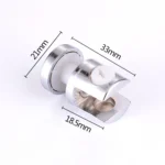10 PCS Zinc Alloy Bright Fixed Bracket Connection 12mm Cylindrical Glass Fixing Clamp with Base - Image 2