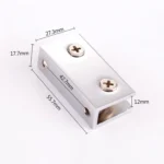 Zinc Alloy Bright Fixed Bracket Connection 12mm Rectangular Glass Fixing Clamp - Image 2