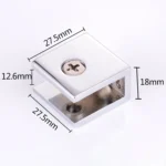 Zinc Alloy Bright Fixed Bracket Connection Square Glass Fixing Clamp, Size: L - Image 2