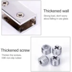 Zinc Alloy Bright Fixed Bracket Connection Square Glass Fixing Clamp, Size: L - Image 3