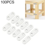 100 PCS Stainless Steel Connection Code Straight Connecting Piece, Number: 1