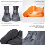 Fashion Integrated PVC Waterproof  Non-slip Shoe Cover with Thickened Soles Size: 32-33 - Image 4