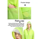 Fashion Adult Lightweight EVA Transparent Frosted Raincoat Big Hat With Pocket Size: M - Image 3