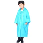 Fashion Children Lightweight EVA Transparent Frosted Raincoat Big Hat With Pocket Size: XL - Image 2