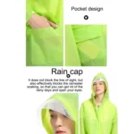 Fashion Children Lightweight EVA Transparent Frosted Raincoat Big Hat With Pocket Size: XL - Image 3