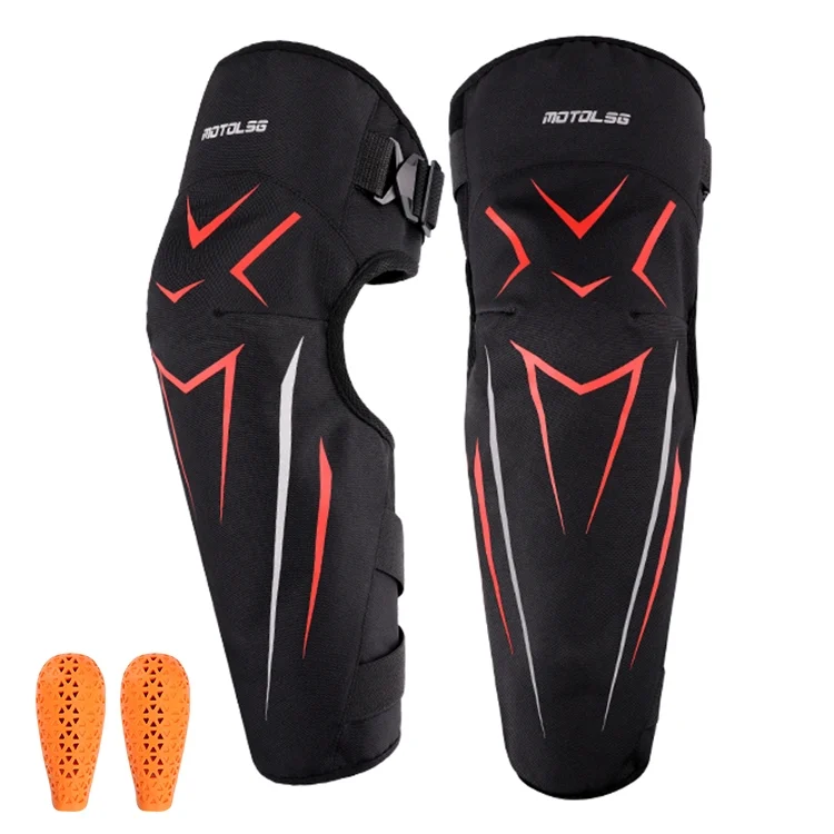 MOTOLSG 2 in 1 Knee Pads Motorcycle Bicycle Riding Warm Fleece Soft Protective Gear with CE Protector