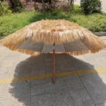 Beach Holiday Shade Imitation Straw Umbrella, Specification: 2m(Coffee)