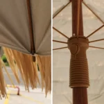 Beach Holiday Shade Imitation Straw Umbrella, Specification: 2m(Coffee) - Image 4