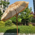 Beach Holiday Shade Imitation Straw Umbrella, Specification: 2m(Coffee) - Image 5