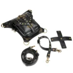 FHG131BK Skull Head Decoration Multi-function PU Leather One-shoulder Crossbody Bag Waist Bag for Ladies - Image 5