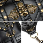 FHG131BK Skull Head Decoration Multi-function PU Leather One-shoulder Crossbody Bag Waist Bag for Ladies - Image 6