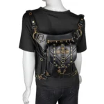 FHG131BK Skull Head Decoration Multi-function PU Leather One-shoulder Crossbody Bag Waist Bag for Ladies - Image 7