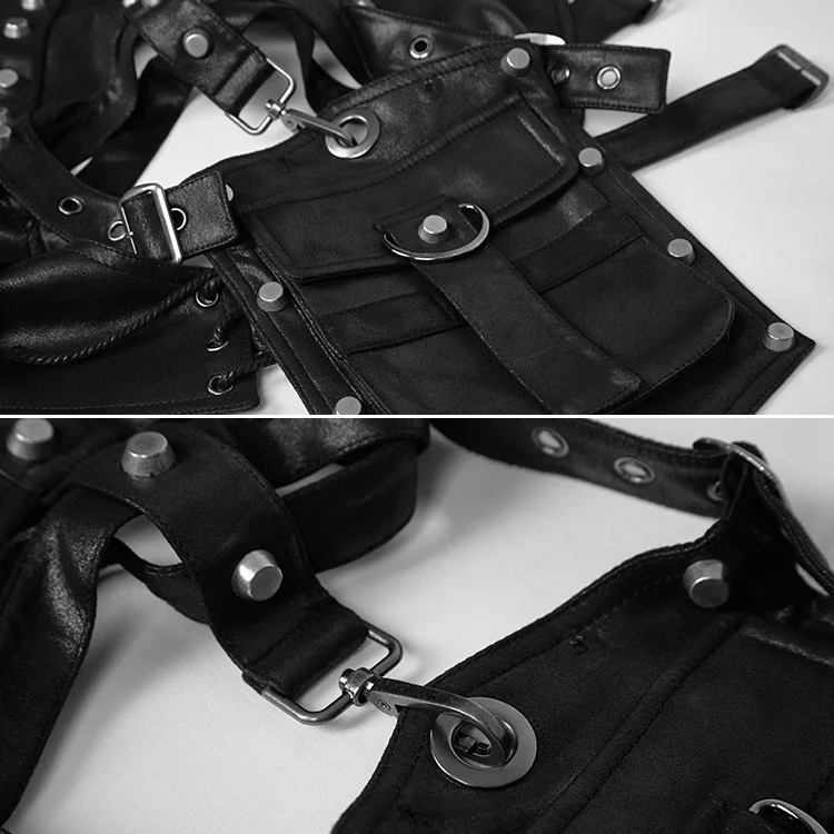OG9704_4.webp FHG303BK Leather Armor Shape One-shoulder Bag for Ladies - Image 5