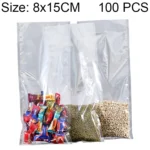 100 PCS Food Vacuum Packaging Transparent Plastic Bag Nylon Fresh-keeping Bag, Size: 8cm x 15cm