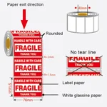 500 PCS Self-adhesive Outer Box English Warning Sticker Fragile Label, Size: 76x51mm - Image 4