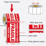 500 PCS Self-adhesive Outer Box English Warning Sticker Fragile Label, Size: 76x127mm - Image 4