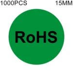 1000 PCS Round Shape Self-adhesive RoHS Sticker RoHS Label, Diameter: 15mm