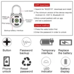 Intelligent Bluetooth Key Password Padlock Remote Unlocking for iOS / Android - Image 7