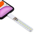 8LEDs 5V 200LM USB LED Book Light Portable Night Light, with 8 Pin Adapter - Image 4