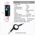 BC07 Mini Brushed Texture USB Bluetooth Receiver MP3 Player SD/TF Card Reader with Microphone & Audio Cable, Support Handsfree & AUX Output & 32GB Micro SD / TF Card & Two-sided USB Port Connecting - Image 16