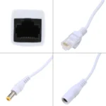 2 in 1 RJ45 POE Injector and Splitter Cable Set with 2.1x 5.5mm Female & Male DC Jack - Image 2
