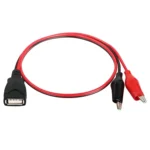 USB-A Female To 2 x Crocodile Clip Power Connection Extension Cable, Length: 0.5m - Image 3