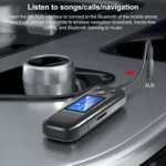 K15-Pro 2 in 1 USB Car Bluetooth 5.0 Audio Adapter Transmitter Receiver with LCD Screen - Image 5