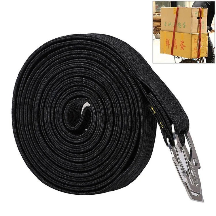 4m Elastic Strapping Rope Packing Tape for Bicycle Motorcycle Back Seat with Hook