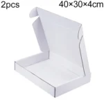 2pcs Shipping Box Clothing Packaging Box, Color: White, Size: 40x30x4cm