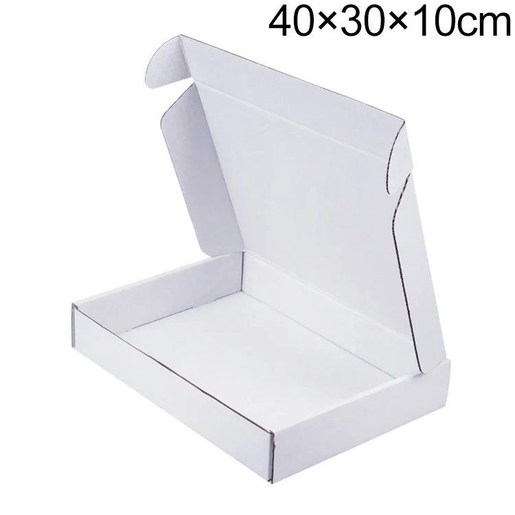 Shipping Box Clothing Packaging Box, Color: White, Size: 40x30x10cm