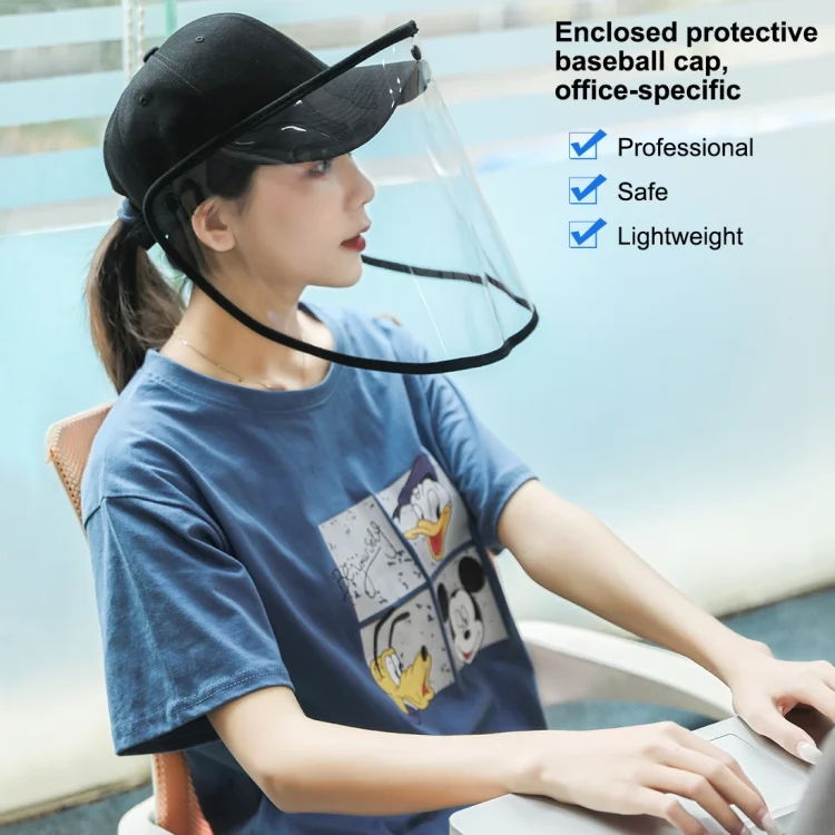 PKT463B_10.webp 50 PCS Anti-Saliva Splash Anti-Spitting Anti-Fog Anti-Oil Protective Baseball Cap Mask Removable Face Shield - Image 12