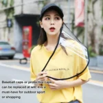 50 PCS Anti-Saliva Splash Anti-Spitting Anti-Fog Anti-Oil Protective Baseball Cap Mask Removable Face Shield - Image 13