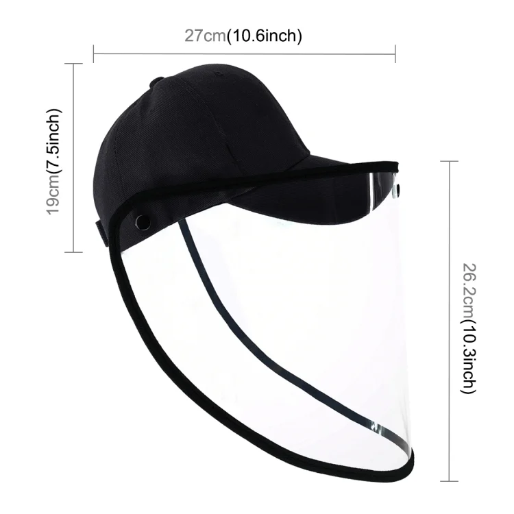 PKT463B_2.webp 50 PCS Anti-Saliva Splash Anti-Spitting Anti-Fog Anti-Oil Protective Baseball Cap Mask Removable Face Shield - Image 4