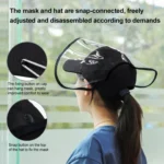 50 PCS Anti-Saliva Splash Anti-Spitting Anti-Fog Anti-Oil Protective Baseball Cap Mask Removable Face Shield - Image 8