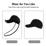 50 PCS Anti-Saliva Splash Anti-Spitting Anti-Fog Anti-Oil Protective Baseball Cap Mask Removable Face Shield - Image 11