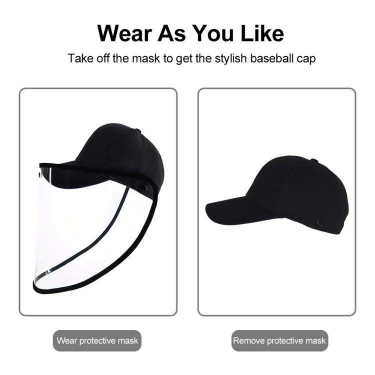 PKT463B_9.webp 50 PCS Anti-Saliva Splash Anti-Spitting Anti-Fog Anti-Oil Protective Baseball Cap Mask Removable Face Shield - Image 11