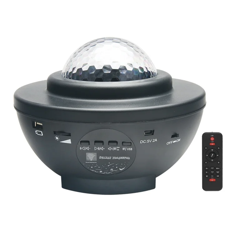 8W USB Charging Music Starry Sky Water Texture Light Atmosphere Lamp with Remote Control (White)