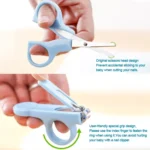 2 in 1 Baby Nail Clippers Scissors Kits, Random Color Delivery - Image 4
