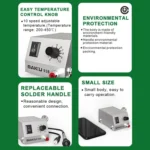 BAKU BK-938 Powerful Mini Anti-static Soldering Station Welder Machine, EU Plug (Silver) - Image 4